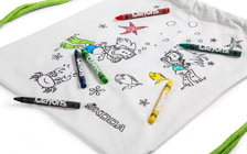 Kids Gym bag with wax crayons