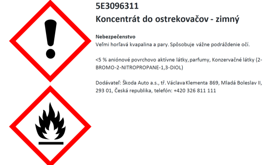 Koncentrát do ostřikovačů - zimní