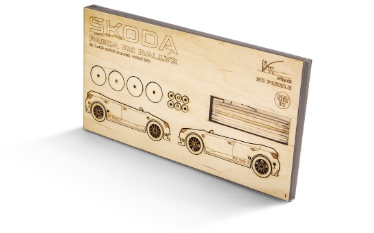 Dřevěný model Škoda Fabia RS Rally2