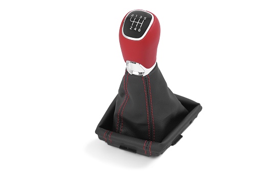 Leather gear stick knob and sleeve 6° OCTAVIA III