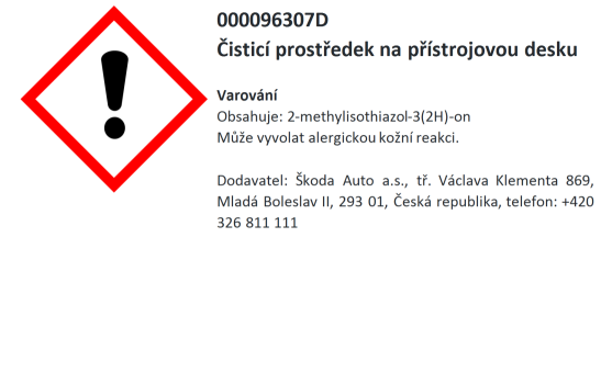 Pečující prostředek na přístrojovou desku