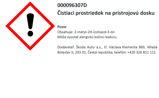 Pečující prostředek na přístrojovou desku