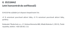 Letní koncentrát do ostřikovačů