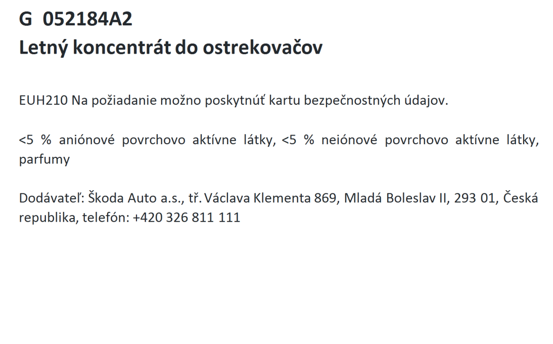 Letní koncentrát do ostřikovačů