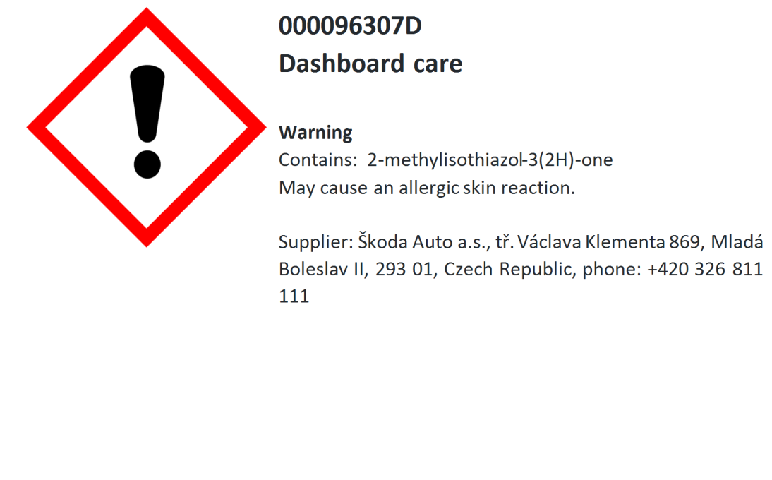 Pečující prostředek na přístrojovou desku