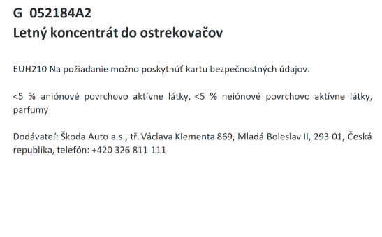 Letní koncentrát do ostřikovačů