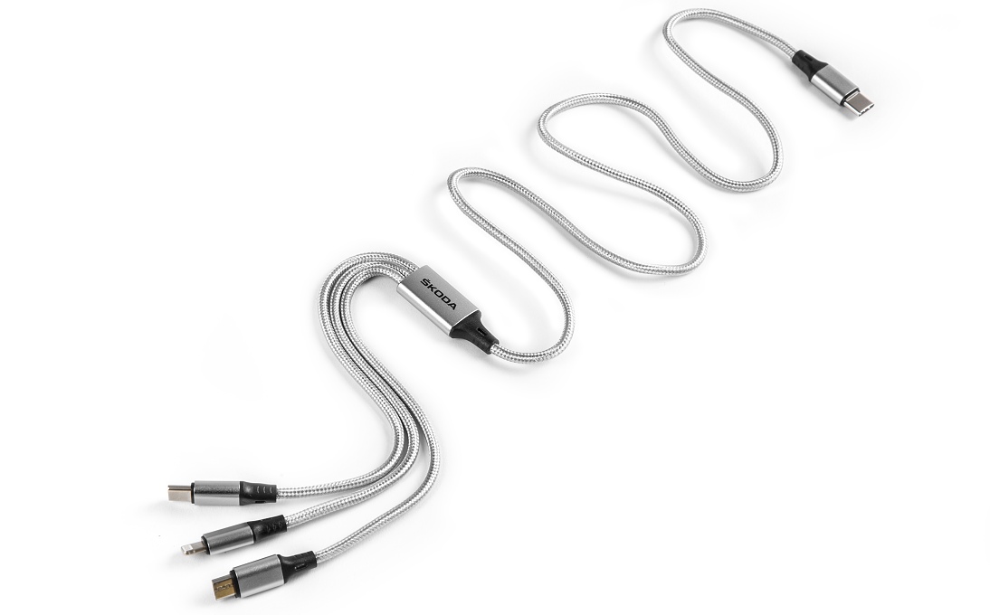 Nabíjecí kabel 3v1 USB-C ŠKODA