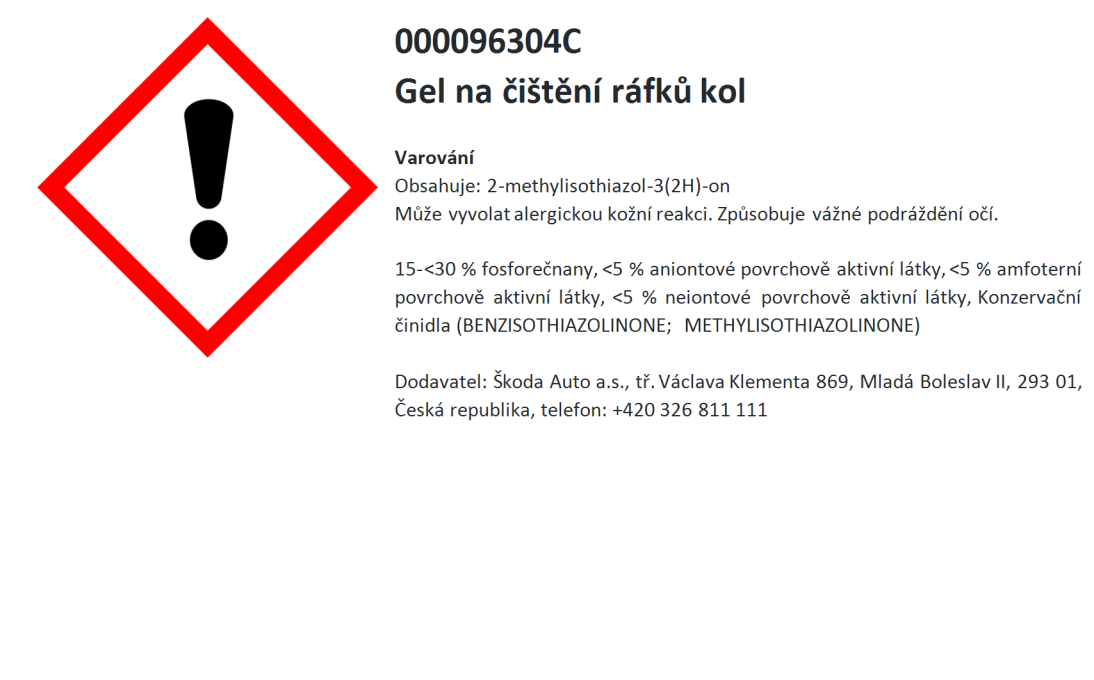 Gel na čištění ráfků kol