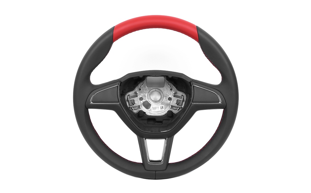 Leather steering wheel - without multifunction RAPID