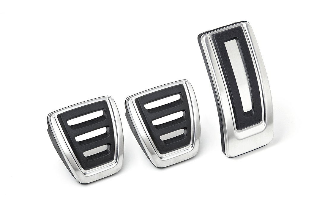 Kryty pedálů z ušlechtilé oceli