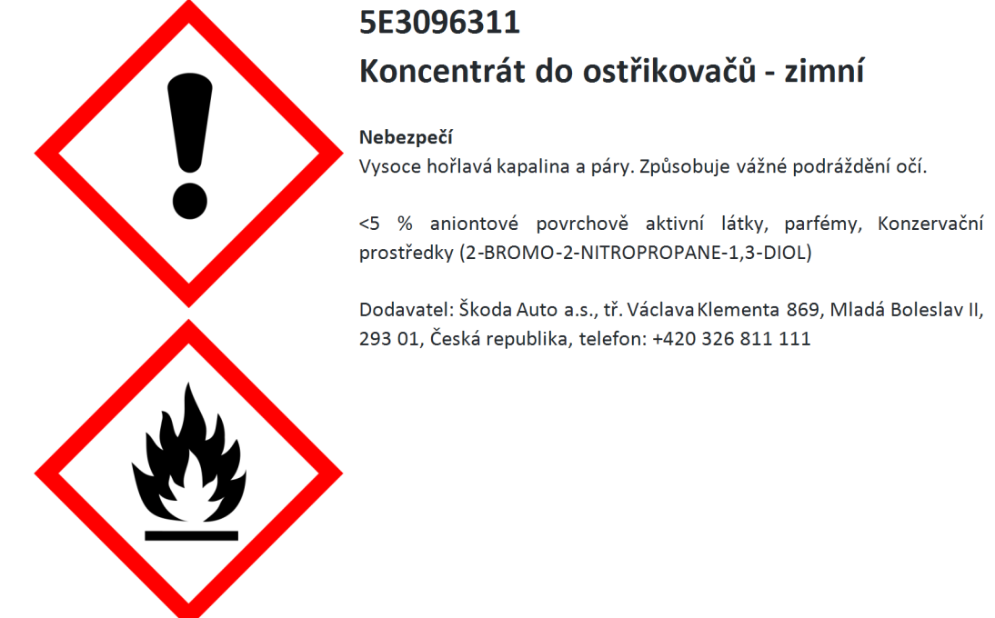 Koncentrát do ostřikovačů - zimní